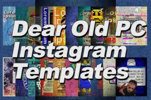 PC旧电脑设计Windows PNG 像素图标 Instagram 海报图形模板 x40 Dear Old PC Instagram Templates