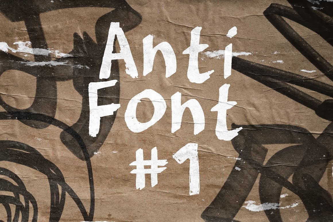 标记字体手绘字体记号笔都市风格街头艺术街头艺术字体纸箱板Anti-Font #1 Anti-Design Collection插图