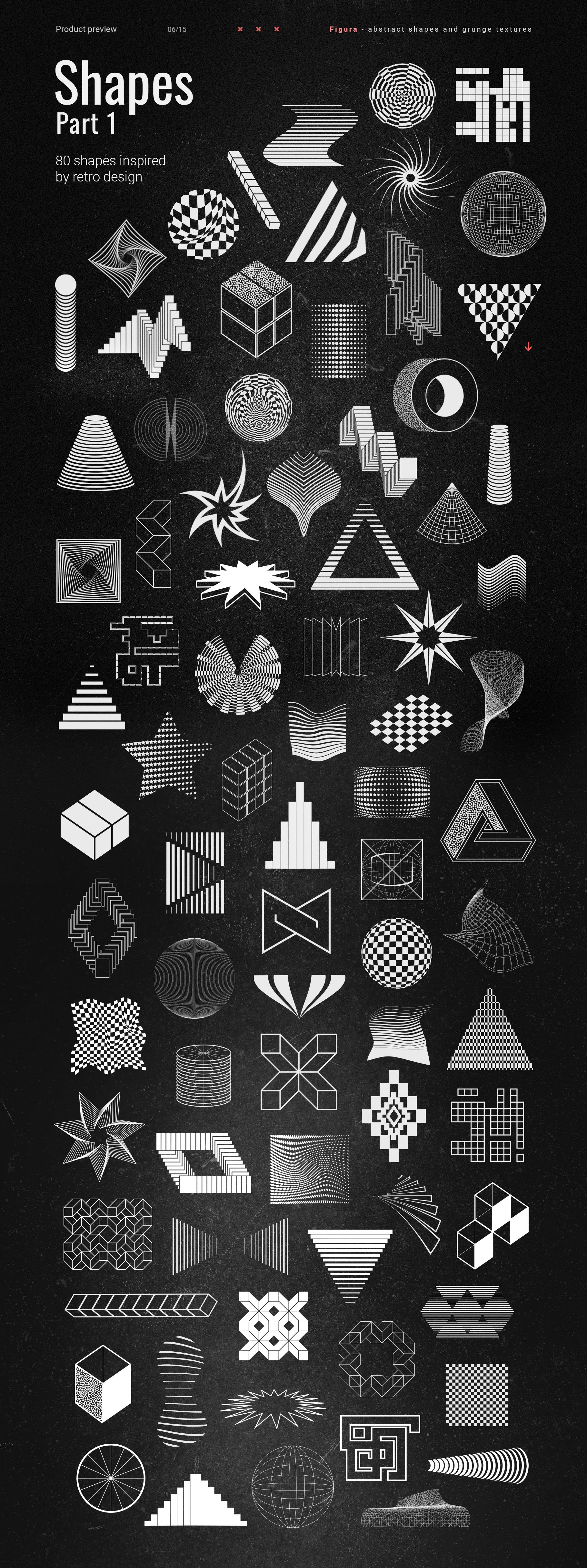 新复古垃圾摇滚颓废风抽象几何塑料保鲜膜做旧纹理素材 Abstract Shapes and Textures插图11