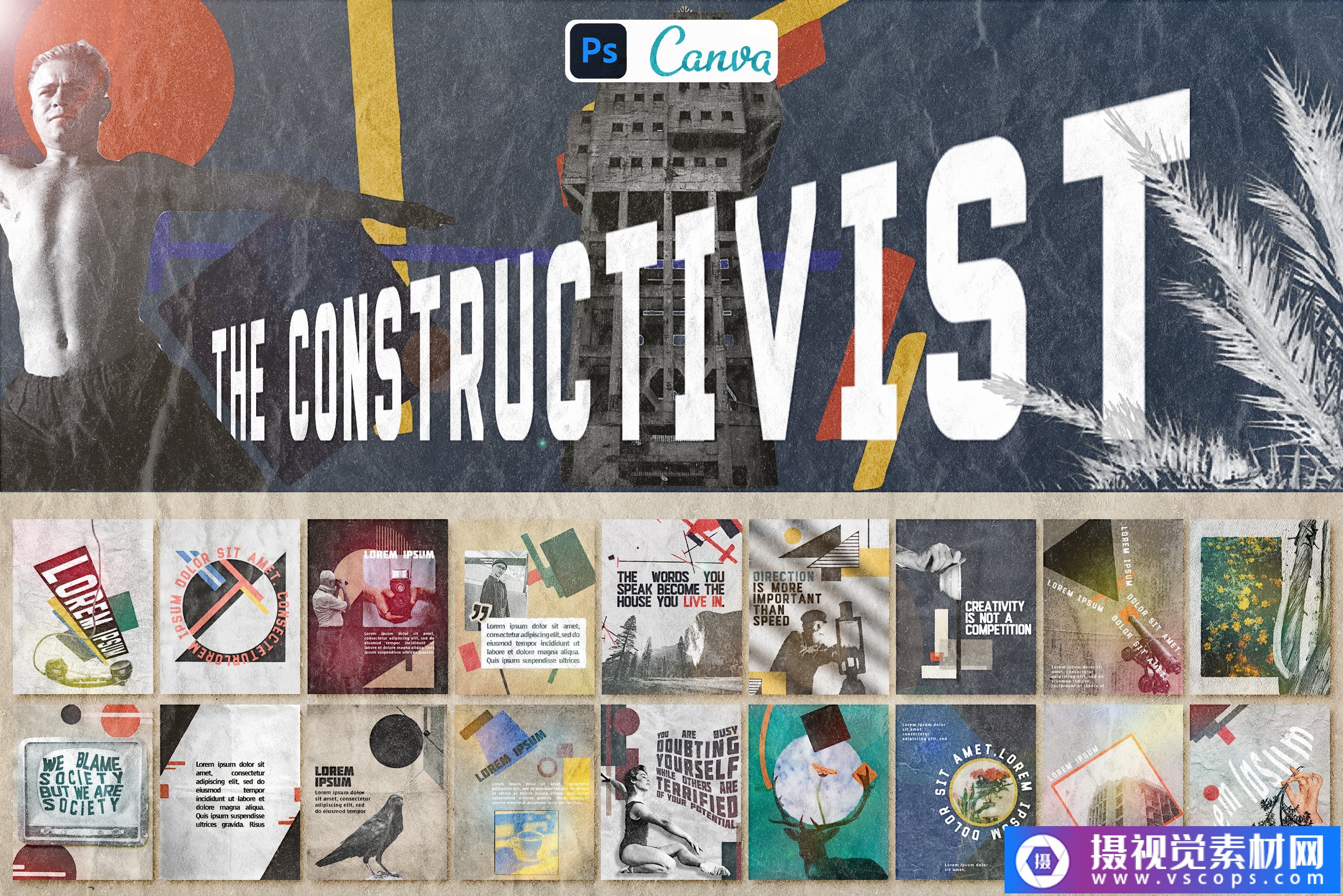 优质的复古马列维奇建构主义者艺术运动Ins模板帆布模板 The Constructivist Instagram插图 优质的复古马列维奇建构主义者艺术运动Ins模板帆布模板 The Constructivist Instagram插图