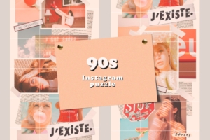 90 年代 Instagram 拼图模板