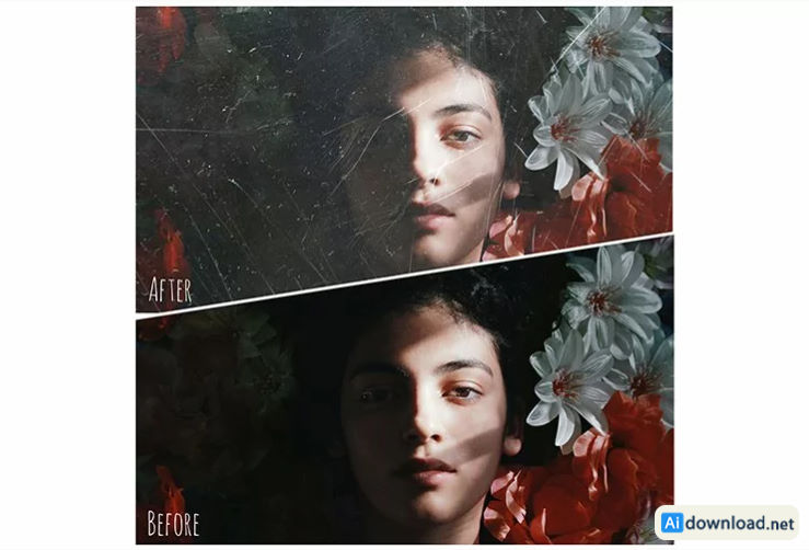 灰尘和划痕胶片 Photoshop 叠加层 Photoshop模板下载插图2