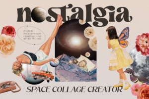 370+复古未来主义怀旧空间优质拼贴创作者拼贴画 NOSTALGIA Space Collage Creator 370