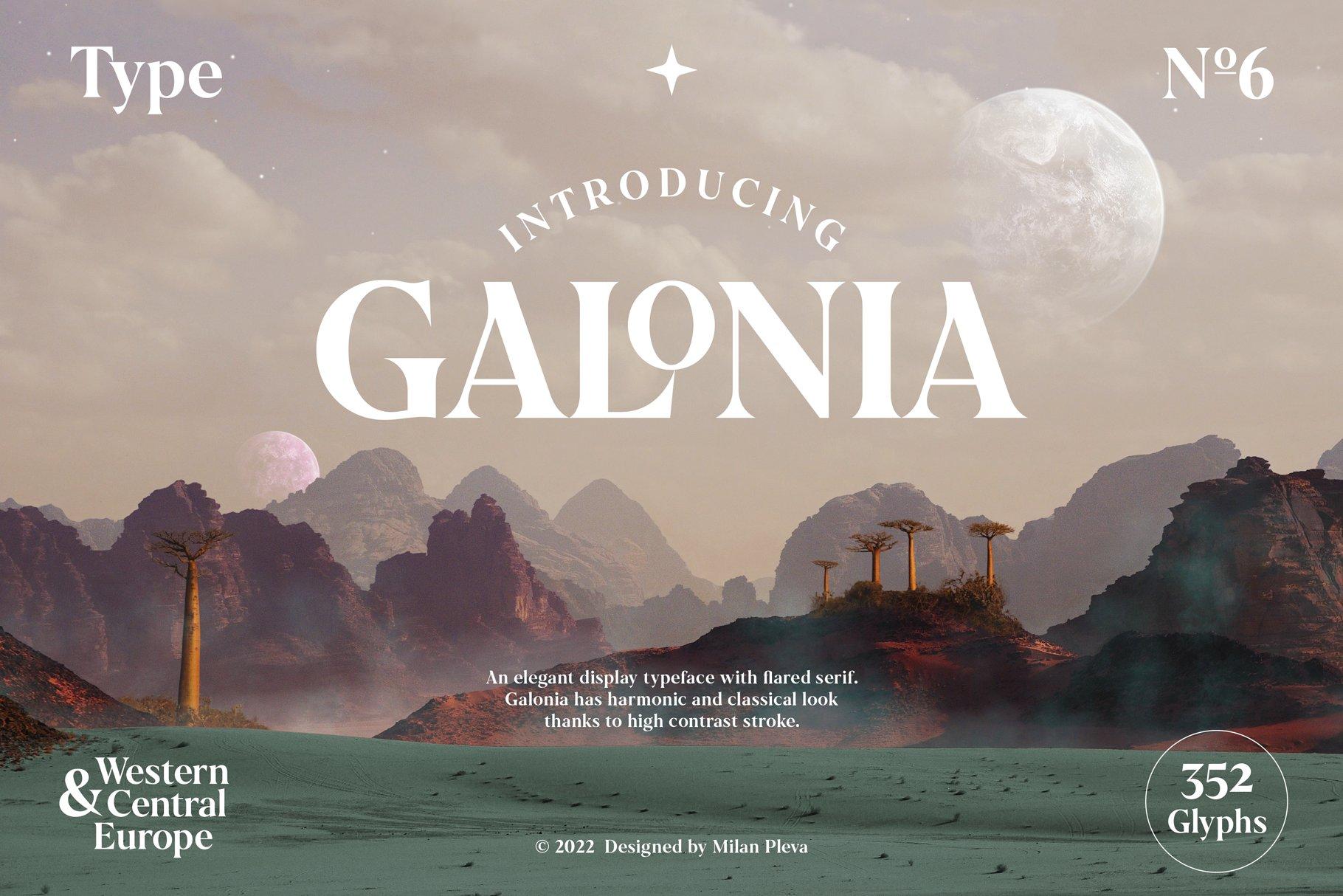 优雅的加洛尼亚字体衬线连字字体 Galonia Type