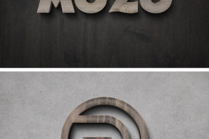3D木质Logo/标志文本效果psd素材