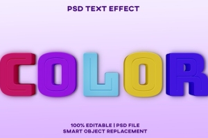 彩色文本特效字体样式[PSD]