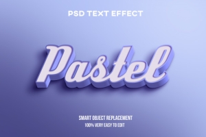 蓝色立体3D文本样式[PSD]