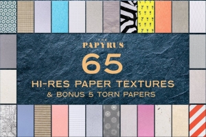 65种超高分辨率褶皱撕裂特种纸包装纸再生纸纹理素材 The Papyrus - 65 Paper Textures