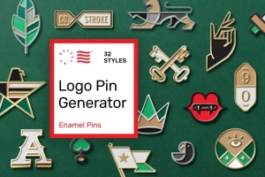 30+珐琅胸针徽标别针样式LOGO贴图样机模板 Logo Pin Enamel Mockup