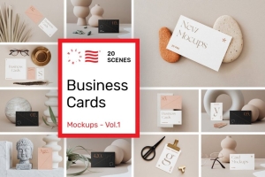 Mr.Mockup工作室最新名片设计大型场景品牌提案样机模板 Business Card Mockups Vol.1