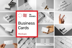 高品质商务名片压印烫印浮雕印刷效果设计品牌提案样机PSD模板 Business Card Mockups