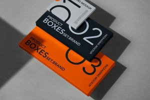 薄纸盒包装设计提案场景展示样机模板 Product Psd Boxes Mockup Set