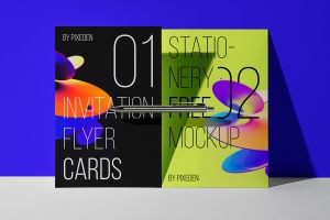 邀请函折页宣传单设计提案场景展示样机模板 Invitation Psd Flyer Mockup