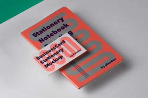 笔记本名片品牌设计提案场景展示样机模板 Branding Notebook Stationery Psd Mockup