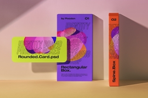 包装盒卡片品牌设计提案展示样机模板 ID Psd Product Boxes Packaging Mockup