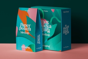 纸袋纸盒品牌包装设计提案场景展示样机PSD模板 Paper