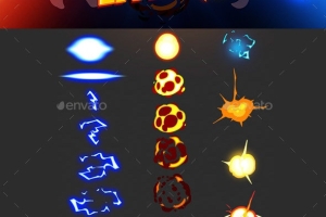 19个游戏精灵爆炸闪电特效素材 Sprite Effects