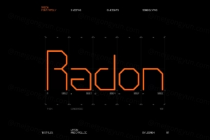 潮流未来派科技几何等宽字体家族系列字体下载 Leyla Beghirzade - Radon