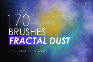 PS笔刷修图画笔分形灰尘邮票画笔Fractal Dust Stamp Brushes