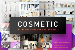 350+美护化妆品VI样机模型合集Cosmetic Packaging Branding MockUp