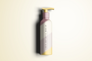 按压瓶模型PSD贴图模板Liquid Soap Bottle Mockup