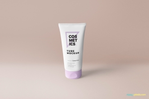 洗面奶手霜等化妆品包装贴图模版 Customizable Tube Packaging Mockup #027