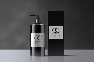 洗发水沐浴露美容产品包装设计贴图展示模版 Dispenser Bottle PSD Mockup