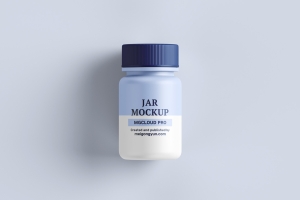 药品包装品产品设计贴图展示样机模版 Pharmaceutical jar mockup