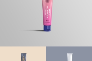 化妆品包装设计贴图展示模板 Cosmetic Tube PSD Mockup