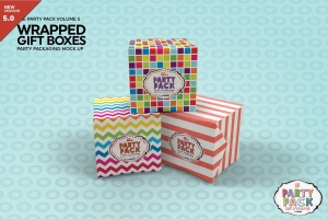 方形礼品包装盒设计样机 Packaging Mockup #3733917