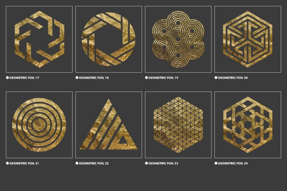 40个高品质的高端土豪金金色抽象几何图形背景底纹纹理大集合