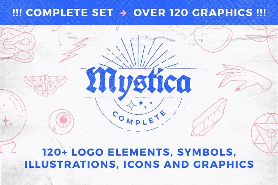 120个优雅的手绘矢量logo标志图形标签