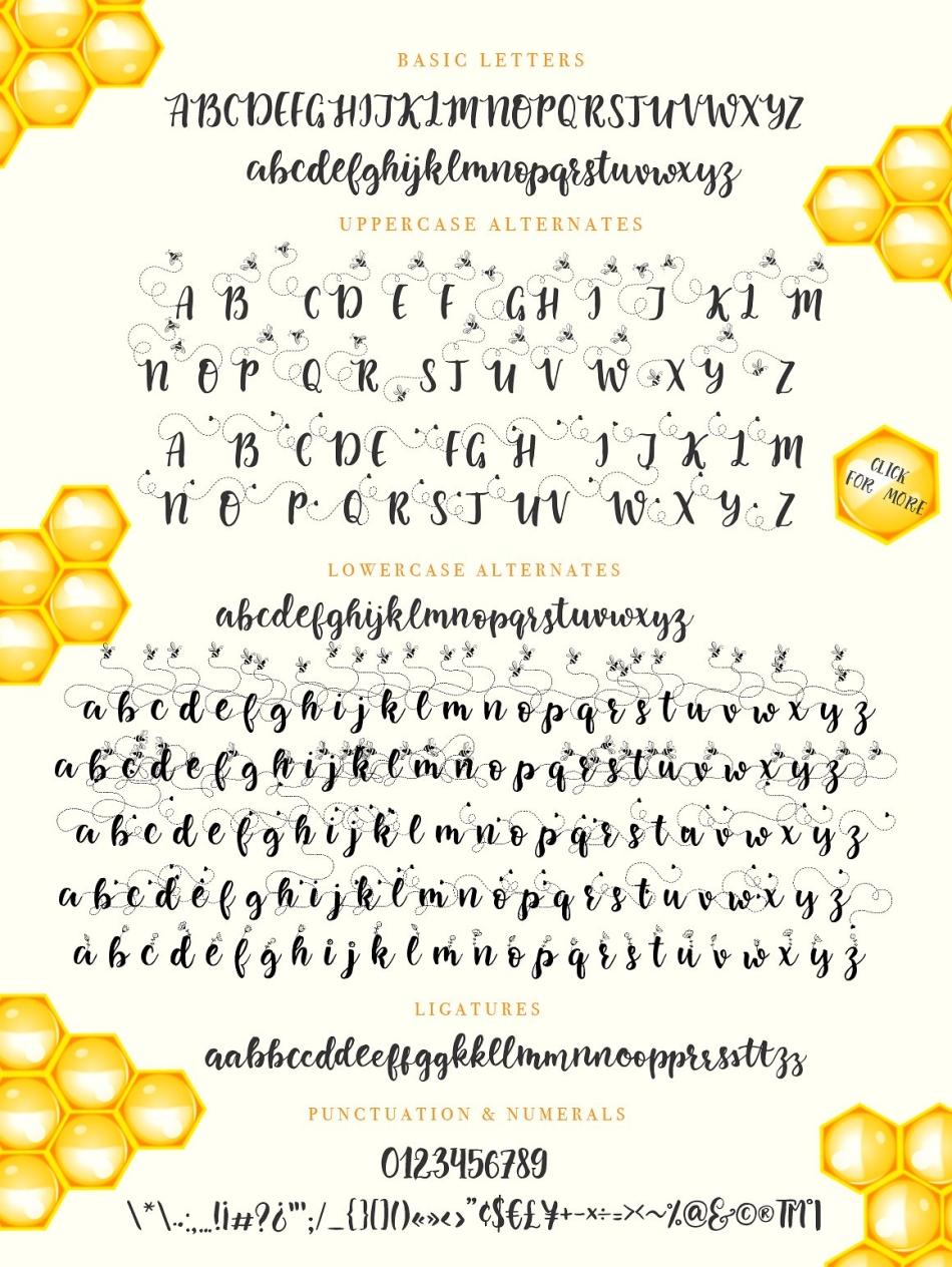可爱的清新脱俗的小蜜蜂字体&logo标志标签元素集合