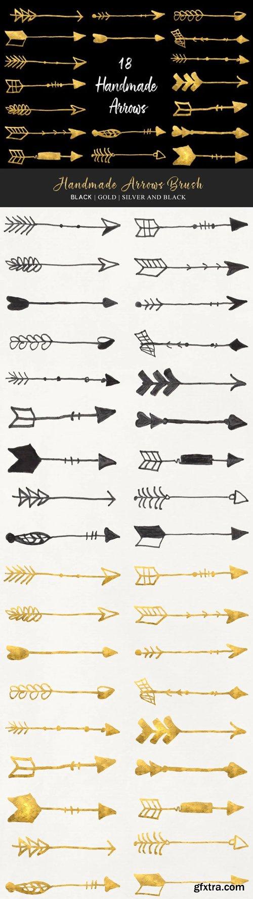 Photoshop手工箭头笔刷 png素材下载18 Handmade Arrows Brushes for Photoshop + PNG Overlays