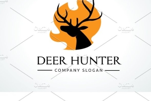 鹿主题的奢华LOGO模板 Deer Hunter