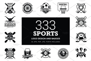 333个运动LOGO设计模板 333 Sports Logo Designs and Badges