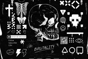 潮流复古未来派酸性艺术恐怖生化街头服饰流行装饰元素合辑 Studio Innate – Brutality