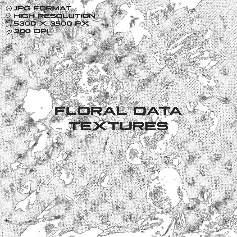 高分辨率几何花卉纺织品包装纹理背景素材 Floral Data Textures插图