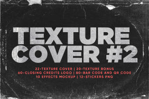 复古做旧仿旧CD封面设计条形码二维码贴纸标签素材合辑 Texture Cover #2