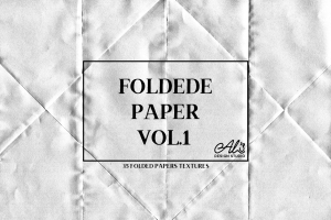 真实折痕褶皱纸张纹理背景素材合辑 Foldede Paper Vol. 1