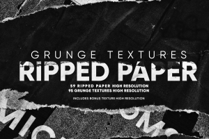 170+高分辨率撕裂磨损垃圾废旧纸张纹理 Grunge Te