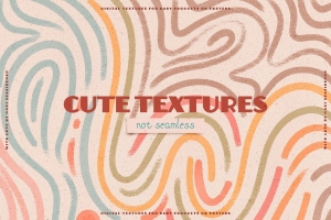 可爱复古的地形彩虹抽象儿童图案纹理水彩剪贴画素材合辑 Retro Cute Textures