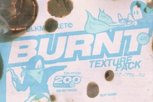 200+复古做旧艺术燃烧纸张烧焦烧裂旧纸张PNG纹理笔刷素材 Burnt Texture Pack