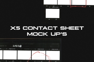 复古仿旧艺术胶卷照片展示纹理样机素材 X5 Contact Sheet Mock Up's