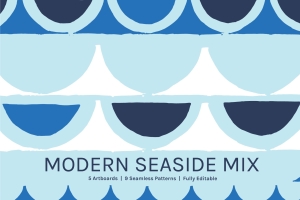 现代几何设计图案 Modern Seaside  Desig