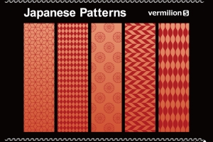 日式中国风传图丝织品贺卡贴图图案