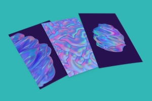 科技感的抽象 3D 渲染的有机形状背景素材