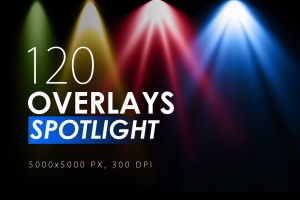 120款彩色聚光灯射灯光效设计装饰元素 Colorful Spotlight Overlays