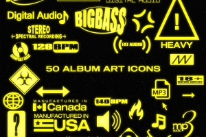 超现实主义酸性艺术潮流抽象图形装饰元素矢量素材 AAA – Album Art Icons