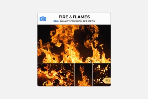 600+张在黑暗背景下超高清火焰装饰元素素材合辑 PHOTOBASH - FIRE＆FLAMES